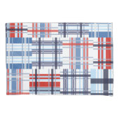 Hoesje van de rode, witte en blauwe Madras Pillow Kussensloop (Voorkant)