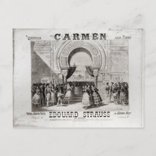 Hoesje van de score van piano quadrille briefkaart