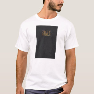 Hoesje van de zwarte leder Heilige Bijbel T-shirt