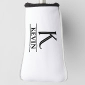 Hoesje van de zwarte monogrammed Putter Head Golfheadcover (Draai 90)