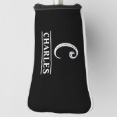 Hoesje van de zwarte monogrammed Putter Head Golfheadcover (Draai 90)