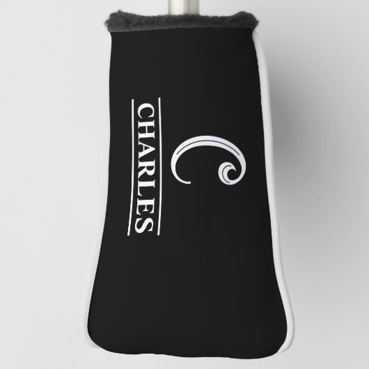 Hoesje van de zwarte monogrammed Putter Head Golfheadcover (Draai 90)