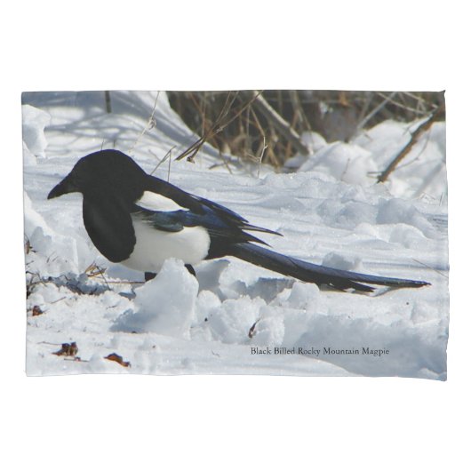 Hoesje van de zwarte Rocky Mountain Magpie pillow Kussensloop (Voorkant)