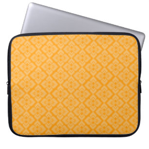 Hoesje van gele oranje laptop met couture geïnspir sleeve