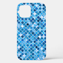 Hoesje van het blauw 'waterige' mozaïektegelpatroo