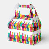 Hoesje van het flespatroon van kleurrijke wijnfles bedankdoosjes (Achterkant)