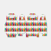 Hoesje van het flespatroon van kleurrijke wijnfles bedankdoosjes (Uitgevouwen)