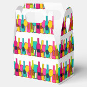 Hoesje van het flespatroon van kleurrijke wijnfles bedankdoosjes (Geopend)