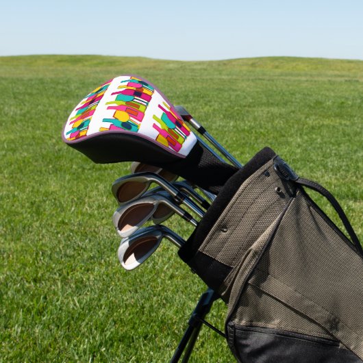 Hoesje van het flespatroon van kleurrijke wijnfles golfheadcover (Insitu)
