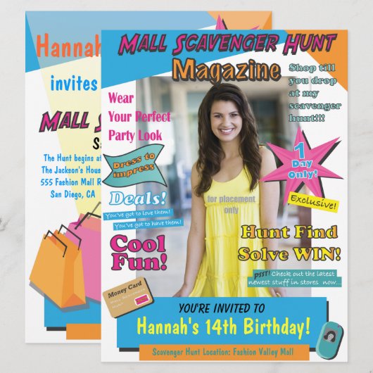 Hoesje van het groots winkelcentrum Hunt Birthday  Kaart (Voorkant / Achterkant)