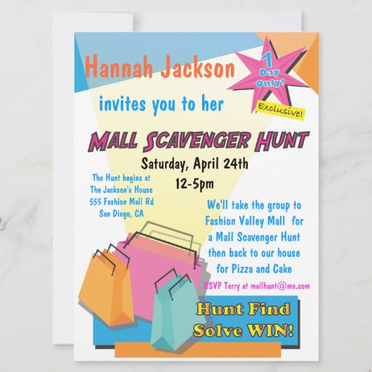 Hoesje van het groots winkelcentrum Hunt Birthday  Kaart (Achterkant)