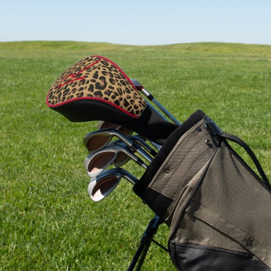 Hoesje van het monogrammed Jaguar Print Driver Golfheadcover (Insitu)