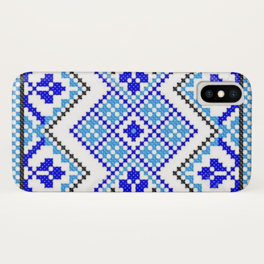 Hoesje van het Oekraïense blauwe geo Embroidery iP (Achterkant (horizontaal))