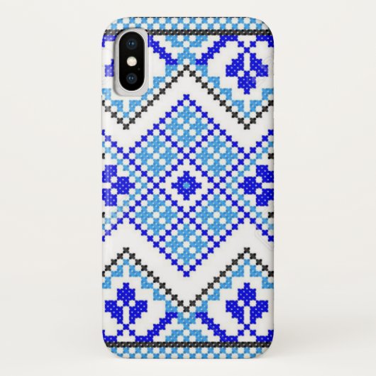 Hoesje van het Oekraïense blauwe geo Embroidery iP (Achterkant)