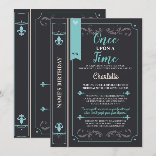 Hoesje van het verhaal Fairytale Princess Birthday Kaart (Voorkant / Achterkant)