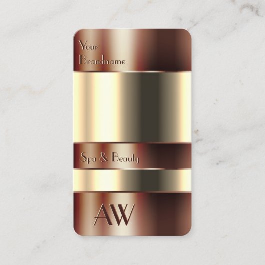 Hoesje van koperglas Kijk uit met beige vloeistoff Visitekaartje (Voorkant)