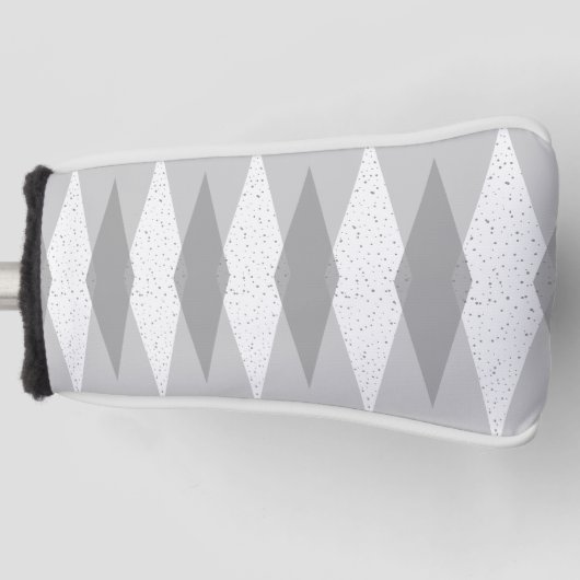 Hoesje van Mid Century Modern Gray Argyle Putter Golfheadcover (Voorkant)