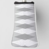 Hoesje van Mid Century Modern Gray Argyle Putter Golfheadcover (Draai 90)