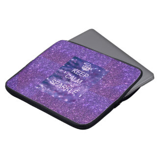Hoesje van Paarse Sparkle-laptop Laptop Sleeve