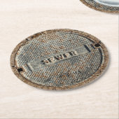 Hoesje van rioolmest ronde kartonnen onderzetter (Gebogen)