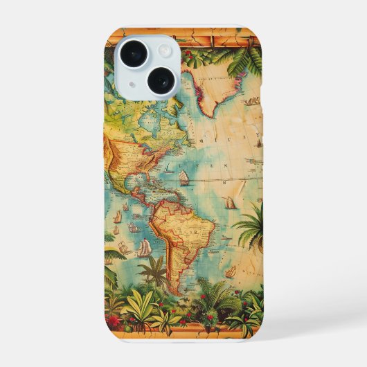 Hoesje - Vintage Atlas Collectie iPhone 15 Case (Achterkant)