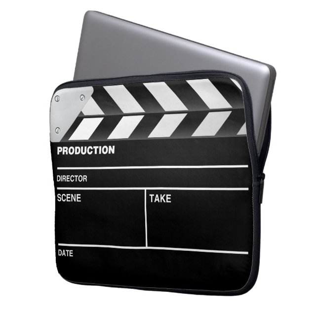 Hoesje voor filmmaker clapper board laptop sleeve (Voorkant Links)