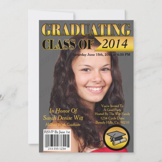 Hoesje voor Gold- en Black Graduing Class Magazine Kaart (Voorkant)