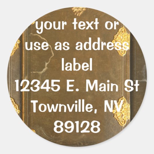 Hoesje voor goud en oude boeken ronde sticker (Voorkant)