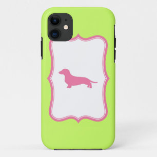 Hoesje voor groene en roze dachshund