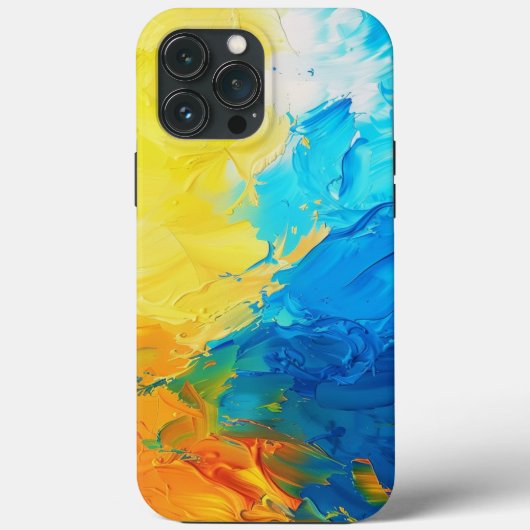 Hoesje voor iphone 13 pro max in Oekraïense kleure (Achterkant)