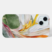 Hoesje voor iPhone 15 - Waterverf Exotic Flower (Achterkant (horizontaal))