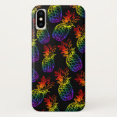 Hoesje voor iPhone/iPad met regenboogananas. (Achterkant)