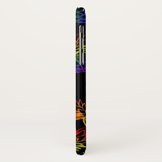 Hoesje voor iPhone/iPad met regenboogananas. (Achterkant/links)