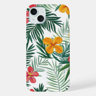 Hoesje voor iPhone met tropische bladeren 15 Plus Case