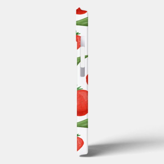 Hoesje voor iPhone met vers bladpatroon van aardbe (Achterkant / Links)