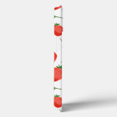 Hoesje voor iPhone met vers bladpatroon van aardbe (Achterkant / Rechts)