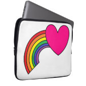 Hoesje voor laptop met roze hart en regenboog laptop sleeve (Voorkant Rechts)