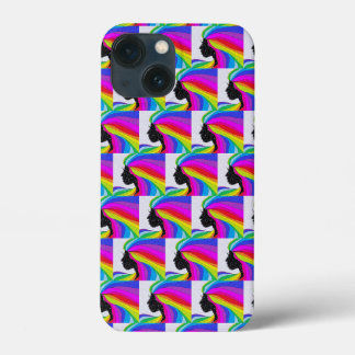 Hoesje voor mobiele telefoon met vrouw met regenbo
