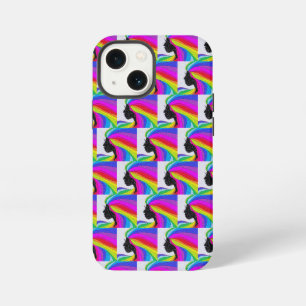 Hoesje voor mobiele telefoon met vrouw met regenbo iPhone 13 mini hoesje