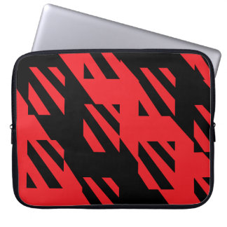 Hoesje voor rode en zwarte laptop met Abstract pat Laptop Sleeve