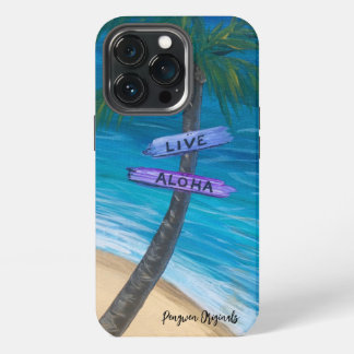 Hoesje voor telefoon “Live Aloha” Palmboom boven w iPhone 13 Pro Hoesje