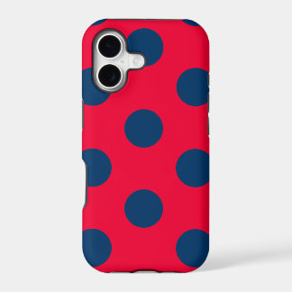 Hoesje voor telefoon met polka stippen rood en mar
