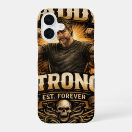 Hoesje voor telefoonStrong Papa Vintage Gym Vader  iPhone 16 Hoesje