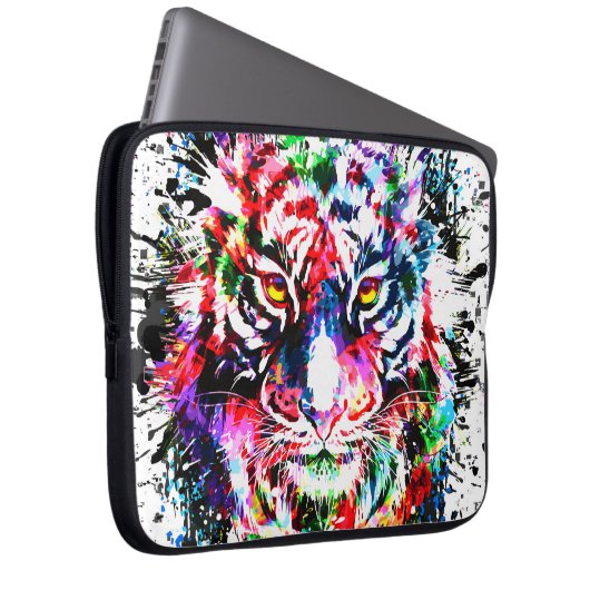 Hoesje voor tijger laptop | Abstracte kunstwerken  Laptop Sleeve (Voorkant Rechts)