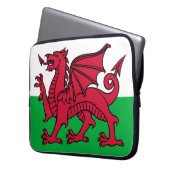 Hoesje Welsh flag laptop Sleeve (Voorkant Links)