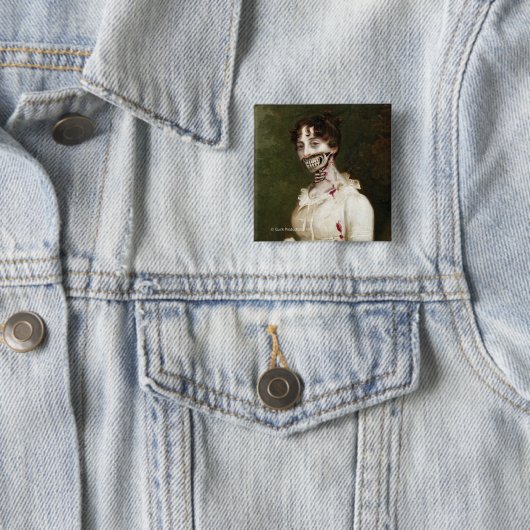 Hoesje Zombie Vierkante Button 5,1 Cm (In situ)