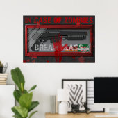 Hoesje Zombies Gamer Poster - Apocolypse Pistolen (Thuiskantoor)