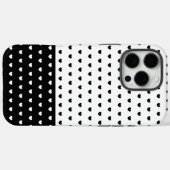 Hoesje zwart-wit hartenpatroon voor iPhone (Achterkant (horizontaal))