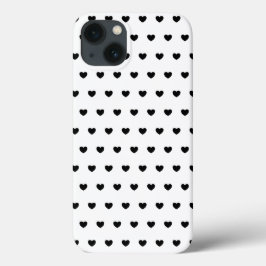 Hoesje zwart-wit hartenpatroon voor iPhone