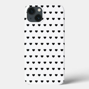 Hoesje zwart-wit hartenpatroon voor iPhone